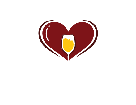 wine glass in heart