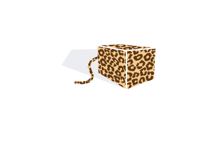 box with tail and cheetah print