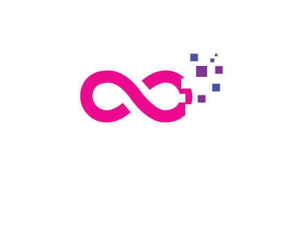 infinity sign with pixels