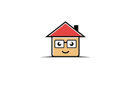 cute little home with face