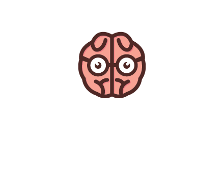 brain forming face with spectacles