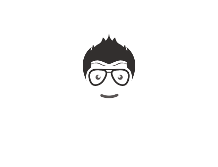 negative spacing man face wearing glasses