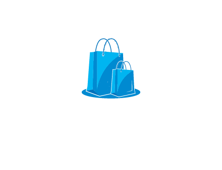 digital shopping bags together