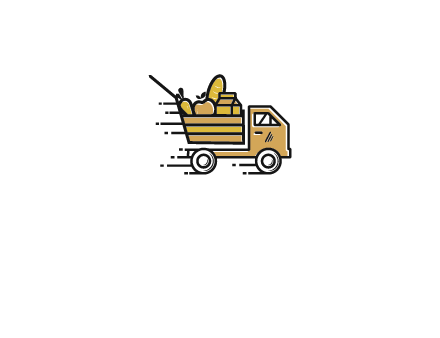 truck carrying groceries