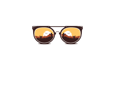 desert scenery in sunglasses