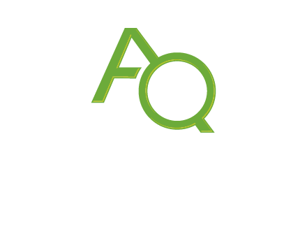 letter AQ forming magnifying glass