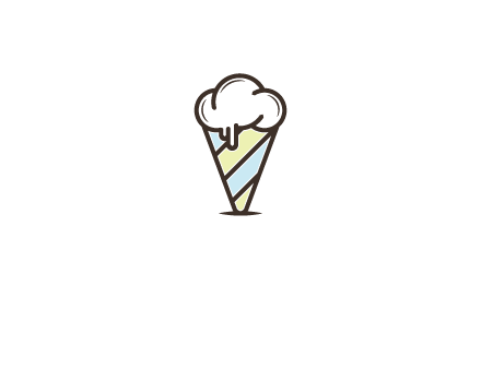 ice cream on striped cone