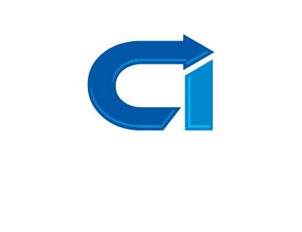 letter c and i with arrow logo