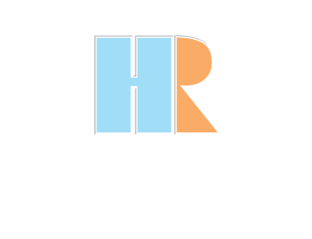 abstract shape letter H and letter R