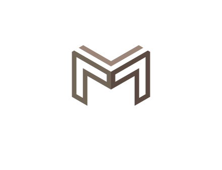 line art letter M 3D shape