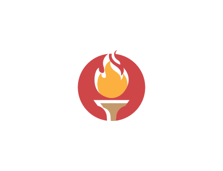 torch with fire in circle