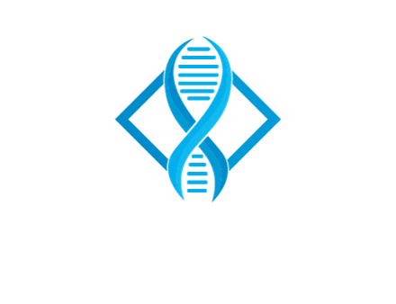 rhombus behind abstract DNA strand