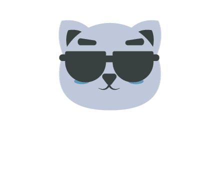 cat face wearing glasses