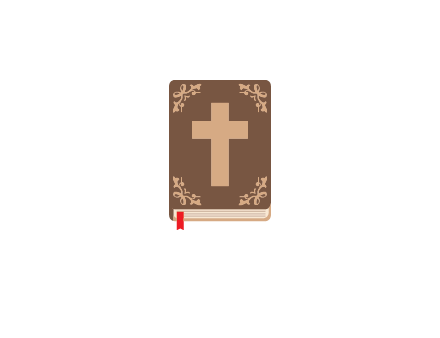 bible with cross and bookmark