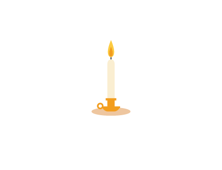 flame on candle in holder