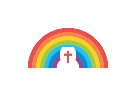 cross in negative spacing cross in rainbow