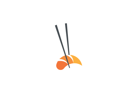 chopsticks holding sushi