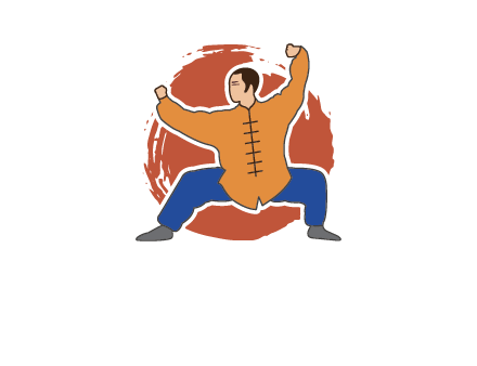 man in karate stance