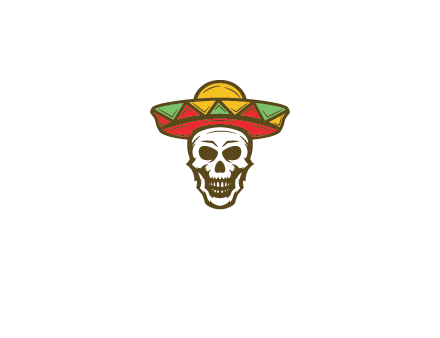 skull wearing sombrero