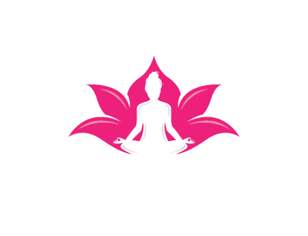 negative spacing meditating girl in lotus