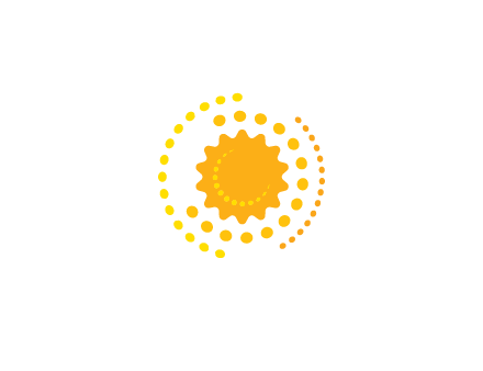 abstract sun with dotted pattern