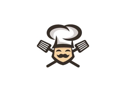 spatula behind chef wearing chef hat