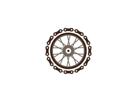 chain around wheel transportation logo