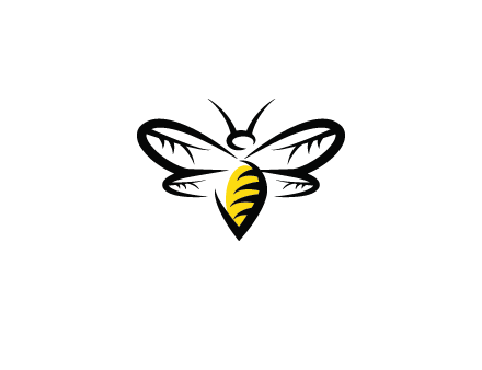 abstract bee animal logo