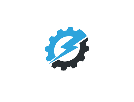 thunder bolt in gear engineering logo