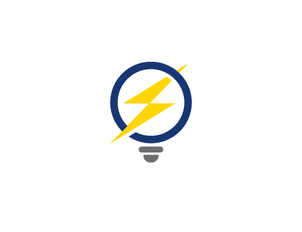 lightning in light bulb energy logo