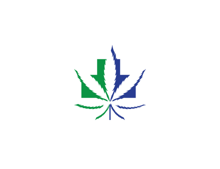 negative spacing of CBD leaf in aid medical logo