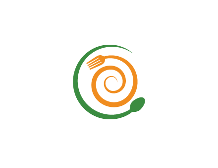 utensils spiraling restaurant logo 