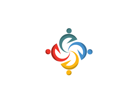 abstract people icon rotating community logo