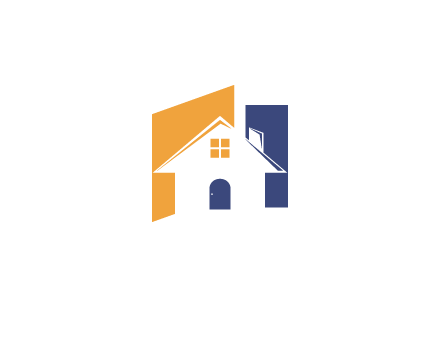 negative spacing of house construction logo