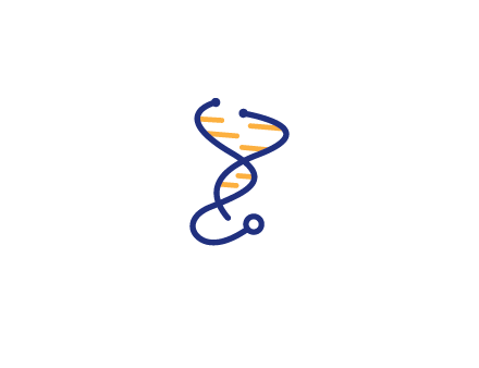 stethoscope like DNA strand medical logo