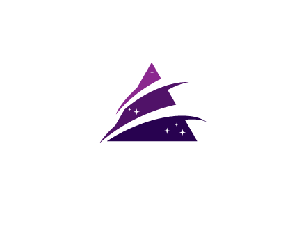 gradient triangle with swoosh and stars cleaning logo