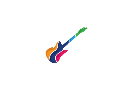 colorful guitar music logo