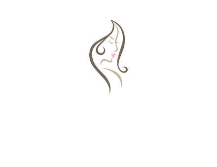 line art silhouette of woman profile beauty logo