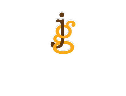 letter G intertwining with letter J