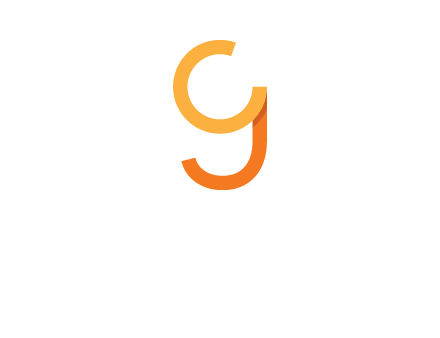 letter C joined with curved line forming letter G