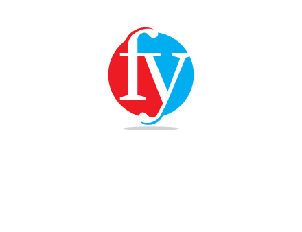 Letter f and y inside the circle logo