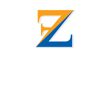 two toned letter Z forming letter F