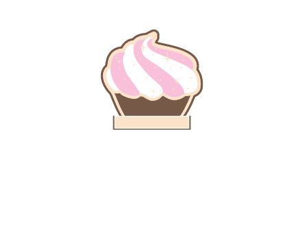 two color cream top cupcake logo