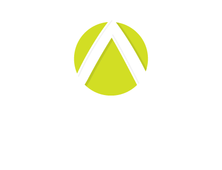 arrow inside the circle forming letter A logo