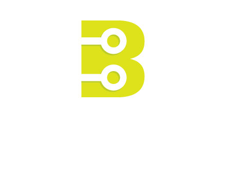 technology wires in letter b logo