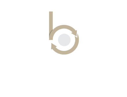 arrows forming letter b logo