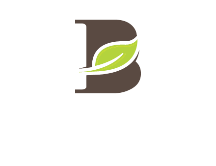 leaf inside letter b logo