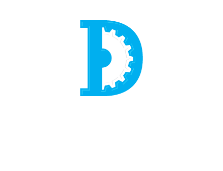 gear inside the letter d logo