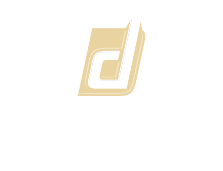 letter d inside the parallelogram shape logo