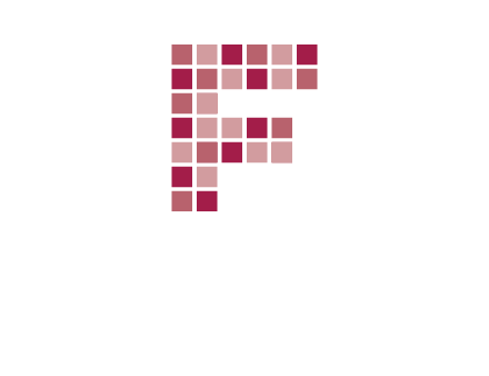 letter f made of squares logo